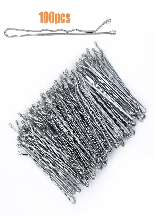 Zuolabty 100Pcs Bobby Pins Silver Hair Pins Kit for Women Girls Kids Premium Wavy Silver Bobby Pins Hair Clips for Gray White Hair with Storage Box,Suitable for All Hair Types (2inch) - Image 4